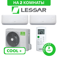 фото Комплект мульти сплит системы Lessar серии COOL+ R32 на 2 комнаты