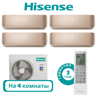 фото Комплект мульти сплит системы Hisense серии PREMIUM CHAMPAGNE на 4 комнаты