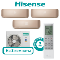 фото Комплект мульти сплит системы Hisense серии PREMIUM CHAMPAGNE на 3 комнаты