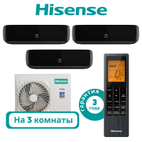 фото Комплект мульти сплит системы Hisense серии PREMIUM BLACK на 3 комнаты