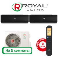 фото Комплект мульти сплит системы Royal Clima серии ATTICA NERO на 2 комнаты