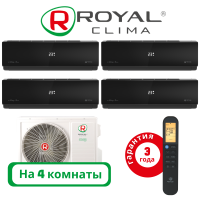 фото Комплект мульти сплит системы Royal Clima серии ATTICA NERO на 4 комнаты