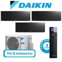 фото Комплект мульти сплит системы Daikin серии EMURA черного цвета на 3 комнаты