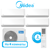 фото Комплект мульти сплит системы Midea серии BREEZELESS E на 4 комнаты