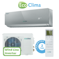 фото EcoClima серия Wind Line Inverter R410 серебристого цвета (гарантия 2 года). Завод Changhong