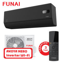 фото FUNAI серия AKOYA NERO Inverter черного цвета 2025